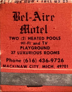 Bel-Aire Motel (Great Lakes Inn, Bel Aire Motel) - Matchbook (newer photo)